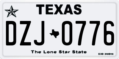 TX license plate DZJ0776