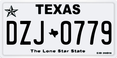 TX license plate DZJ0779