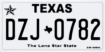 TX license plate DZJ0782
