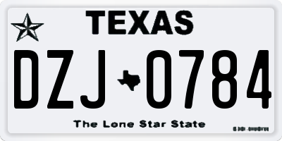 TX license plate DZJ0784