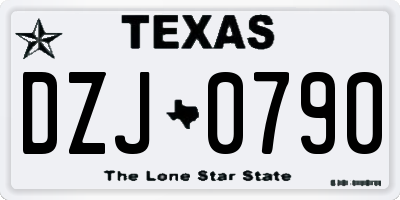 TX license plate DZJ0790