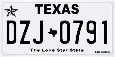 TX license plate DZJ0791