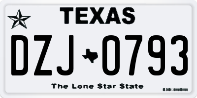 TX license plate DZJ0793