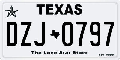 TX license plate DZJ0797