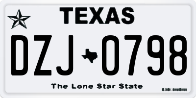 TX license plate DZJ0798
