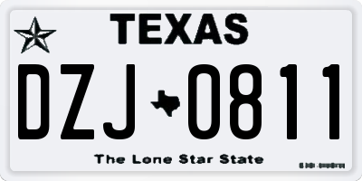 TX license plate DZJ0811