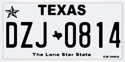 TX license plate DZJ0814