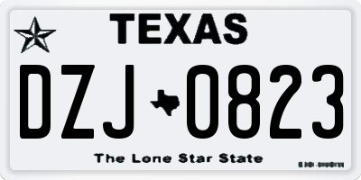 TX license plate DZJ0823