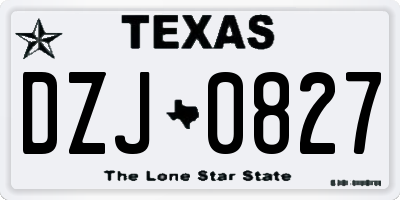 TX license plate DZJ0827