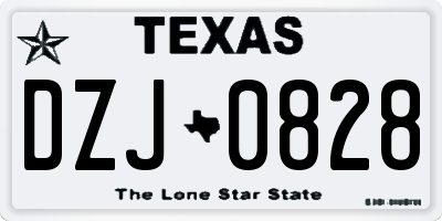 TX license plate DZJ0828