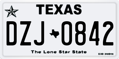 TX license plate DZJ0842