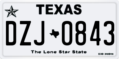 TX license plate DZJ0843