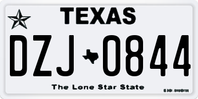 TX license plate DZJ0844