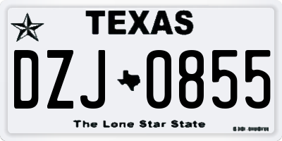 TX license plate DZJ0855