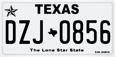 TX license plate DZJ0856