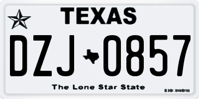 TX license plate DZJ0857