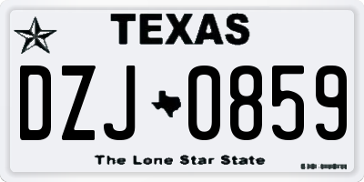 TX license plate DZJ0859