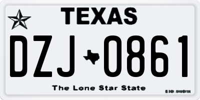 TX license plate DZJ0861