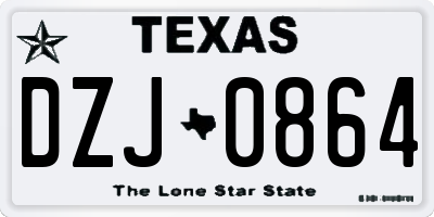 TX license plate DZJ0864