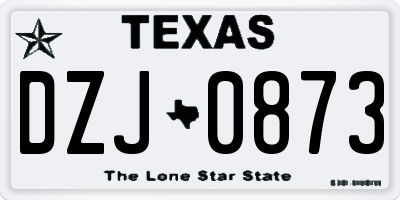 TX license plate DZJ0873