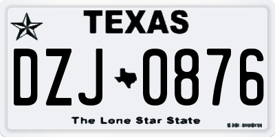 TX license plate DZJ0876