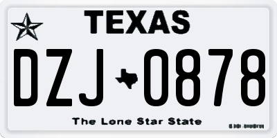 TX license plate DZJ0878
