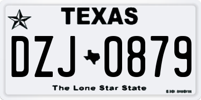 TX license plate DZJ0879