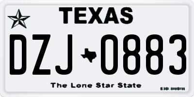 TX license plate DZJ0883