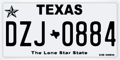 TX license plate DZJ0884