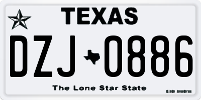 TX license plate DZJ0886