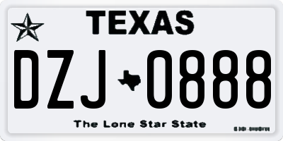 TX license plate DZJ0888