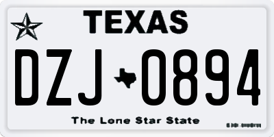 TX license plate DZJ0894