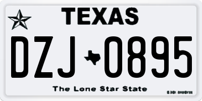 TX license plate DZJ0895