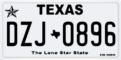 TX license plate DZJ0896