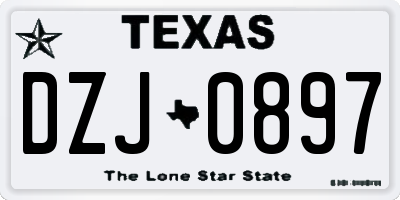 TX license plate DZJ0897