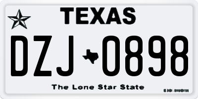 TX license plate DZJ0898