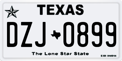 TX license plate DZJ0899