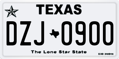 TX license plate DZJ0900