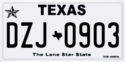 TX license plate DZJ0903