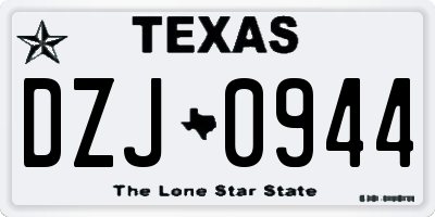 TX license plate DZJ0944