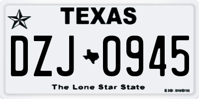TX license plate DZJ0945