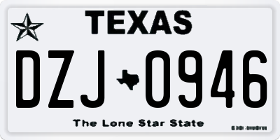 TX license plate DZJ0946