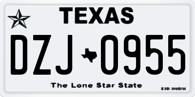 TX license plate DZJ0955