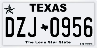 TX license plate DZJ0956