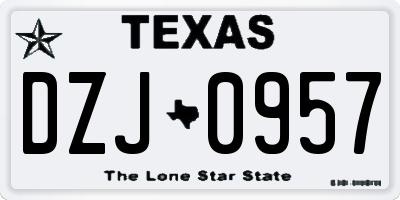 TX license plate DZJ0957