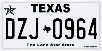 TX license plate DZJ0964