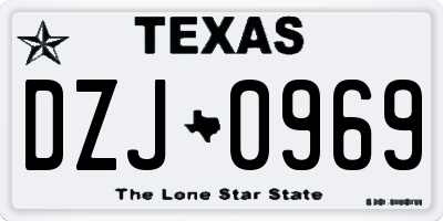 TX license plate DZJ0969