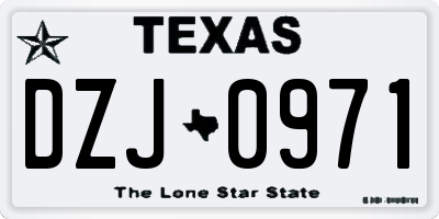TX license plate DZJ0971
