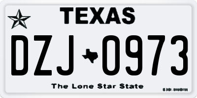 TX license plate DZJ0973