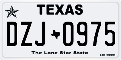 TX license plate DZJ0975